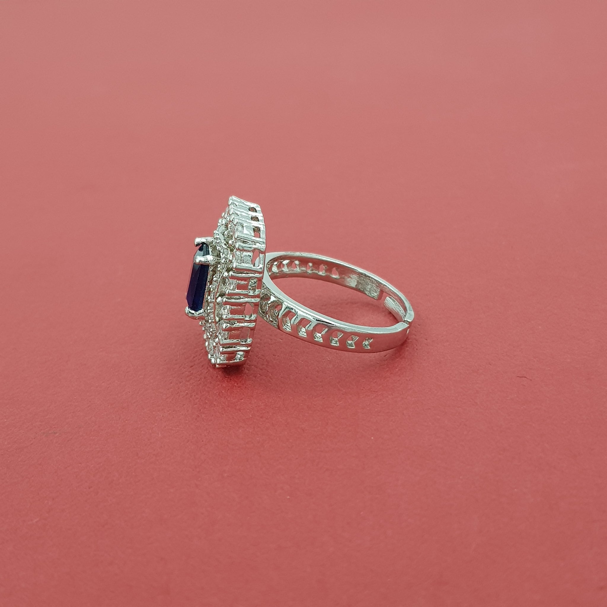 Silver Plated Zircon/AD Ring 8688-08 - Dazzles Jewellery