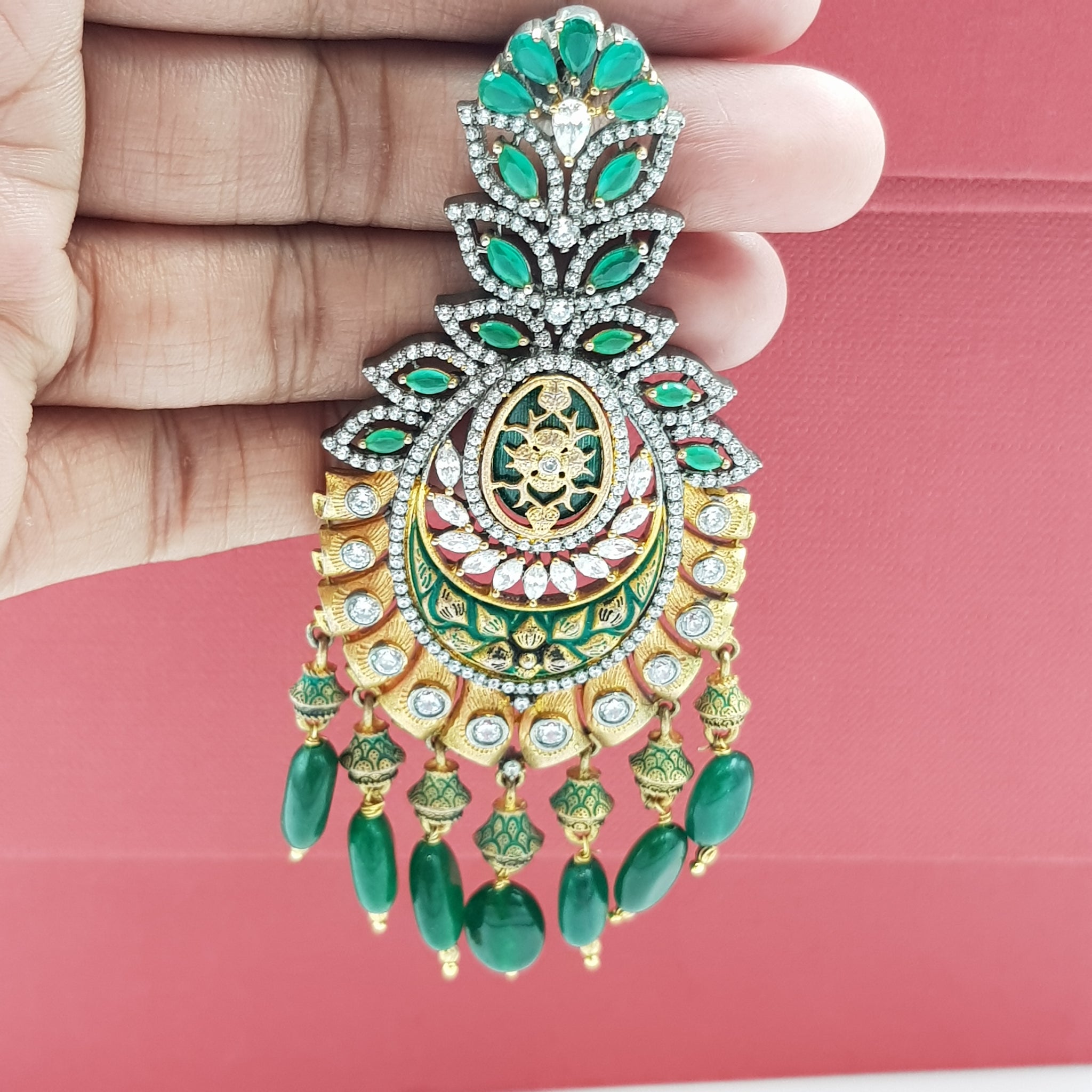 Danglers Zircon/AD Earring 9099-100 - Dazzles Jewellery
