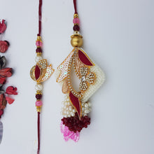 Maroon Color Rakhi Lumba Set 8547-76 - Dazzles Jewellery