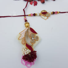 Maroon Color Rakhi Lumba Set 8547-76 - Dazzles Jewellery