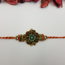 Men's Antique Gold FLower Rakhi 9619-76 - Dazzles Jewellery