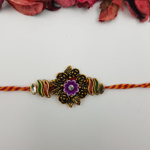 Men's Antique Gold FLower Rakhi 9619-76 - Dazzles Jewellery