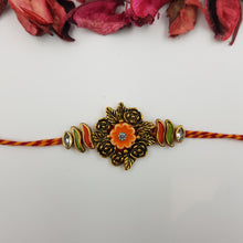 Men's Antique Gold FLower Rakhi 9619-76 - Dazzles Jewellery