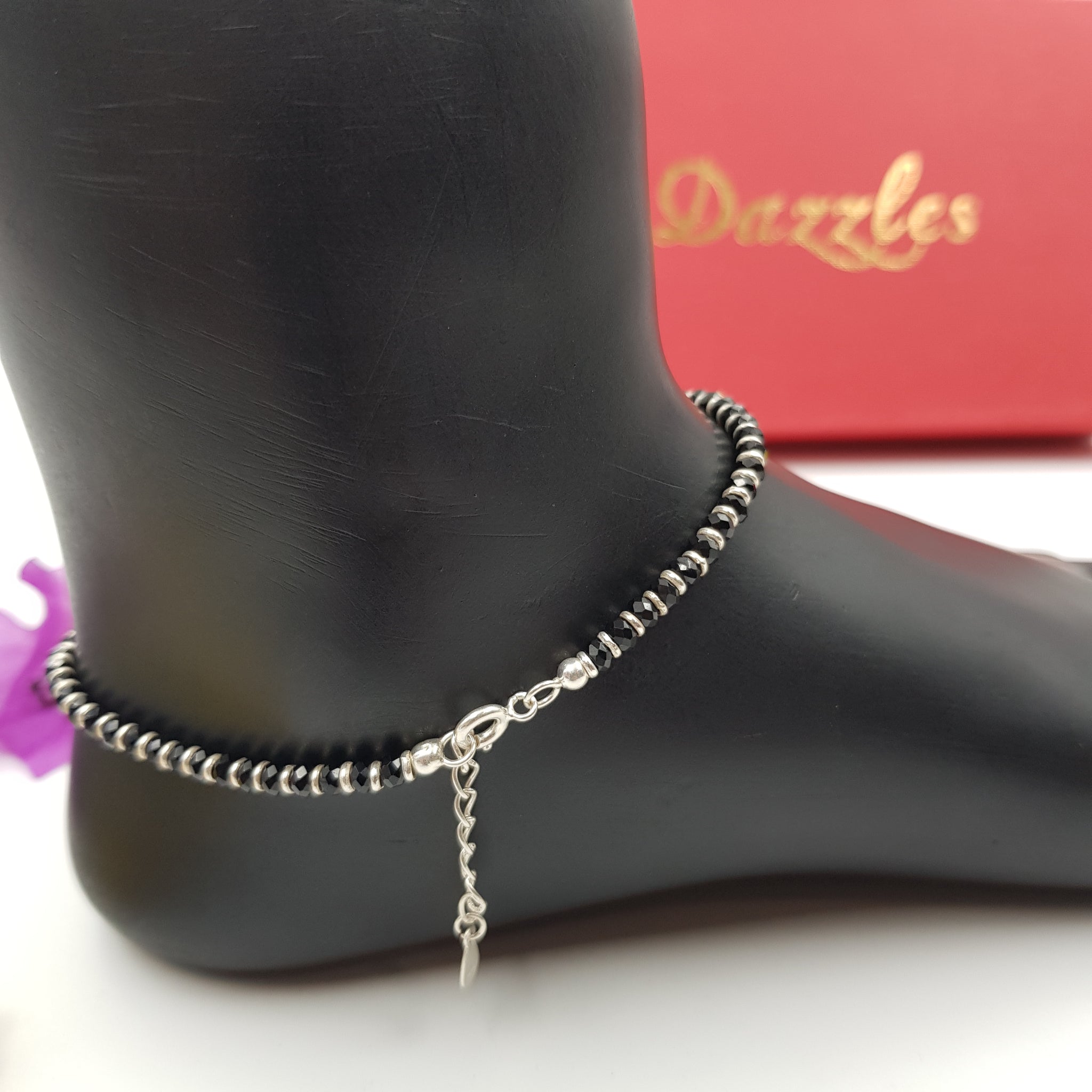 Black Silver Anklet 17181