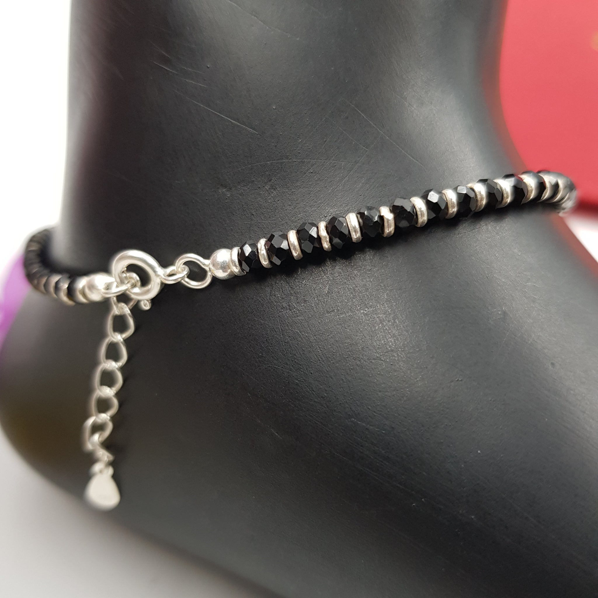 Black Silver Anklet 17181