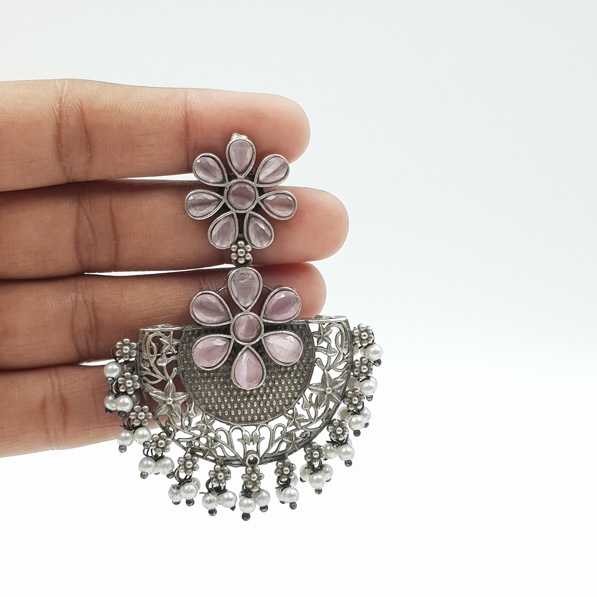 Chandbali Oxidized Earring 6953-28
