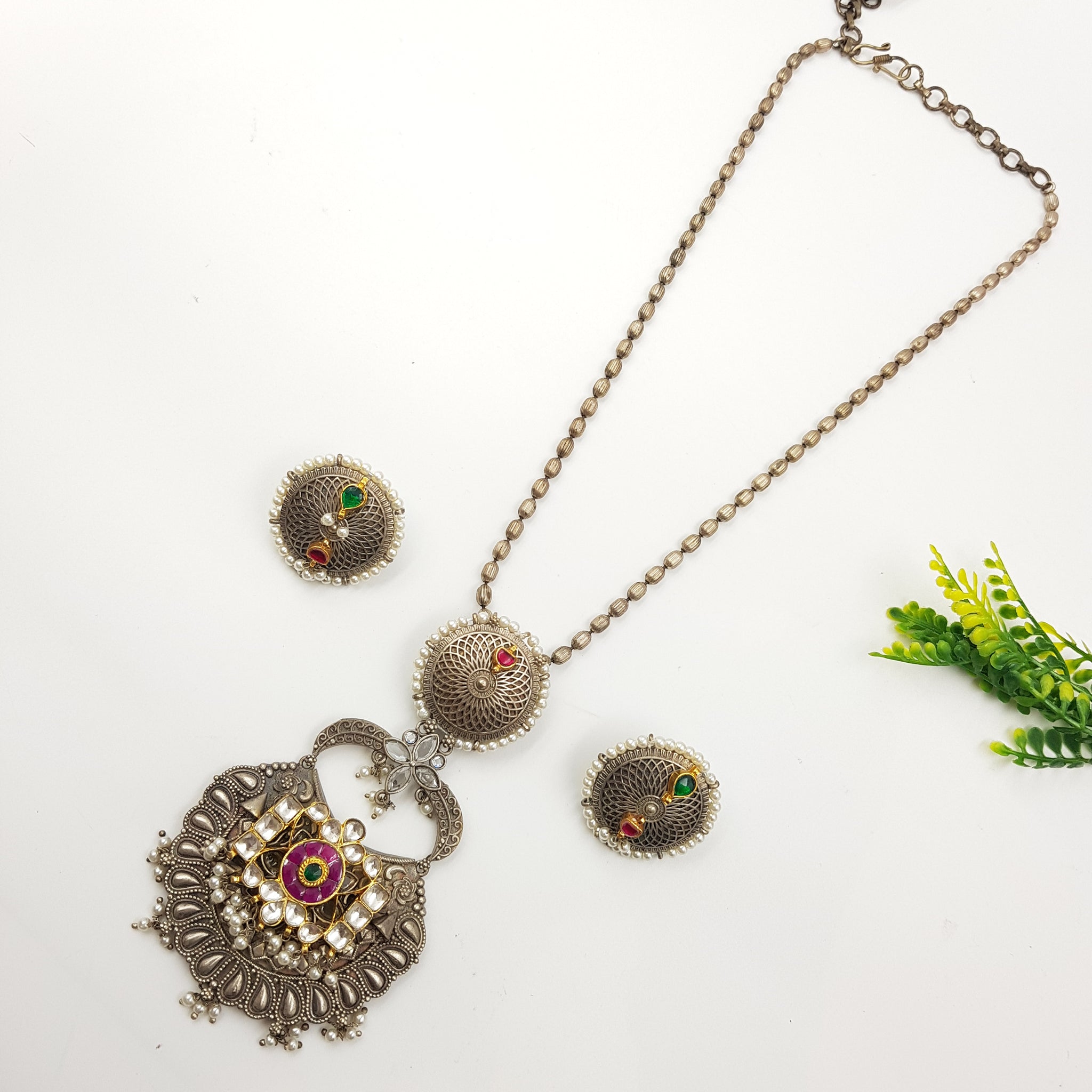 Heavy Oxidized Pendant Set 4719-59