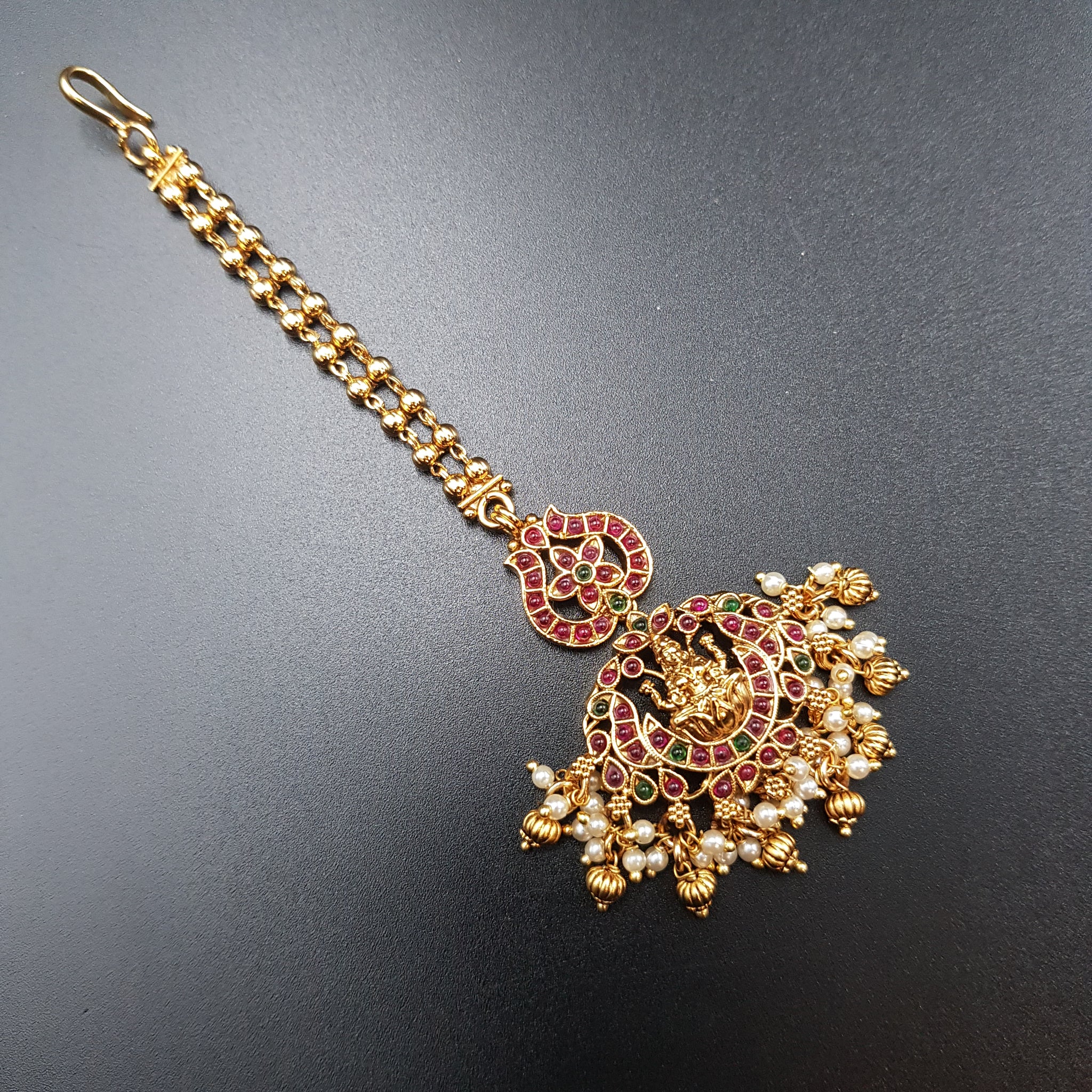 Antique Gold Finish Maang Tikka 10337-28
