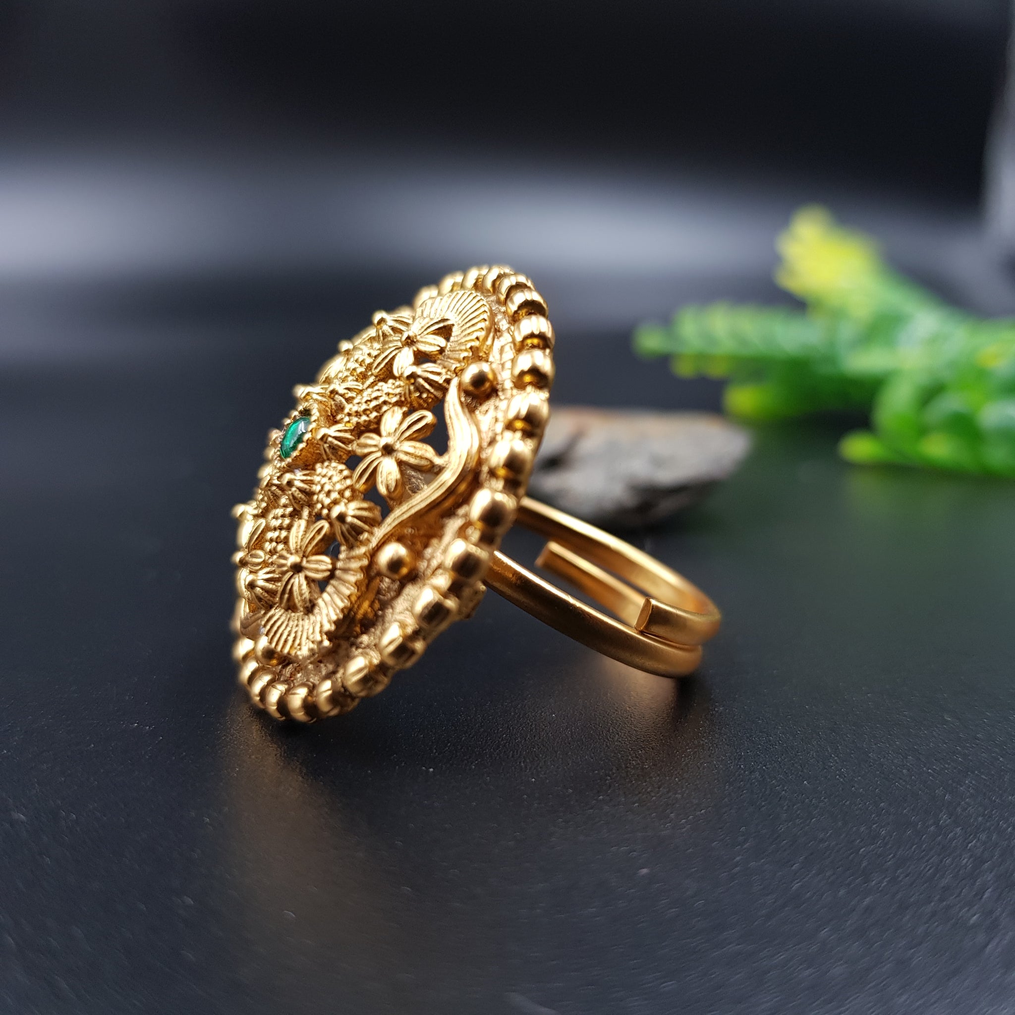 Antique Gold Finish Ring 10303-28