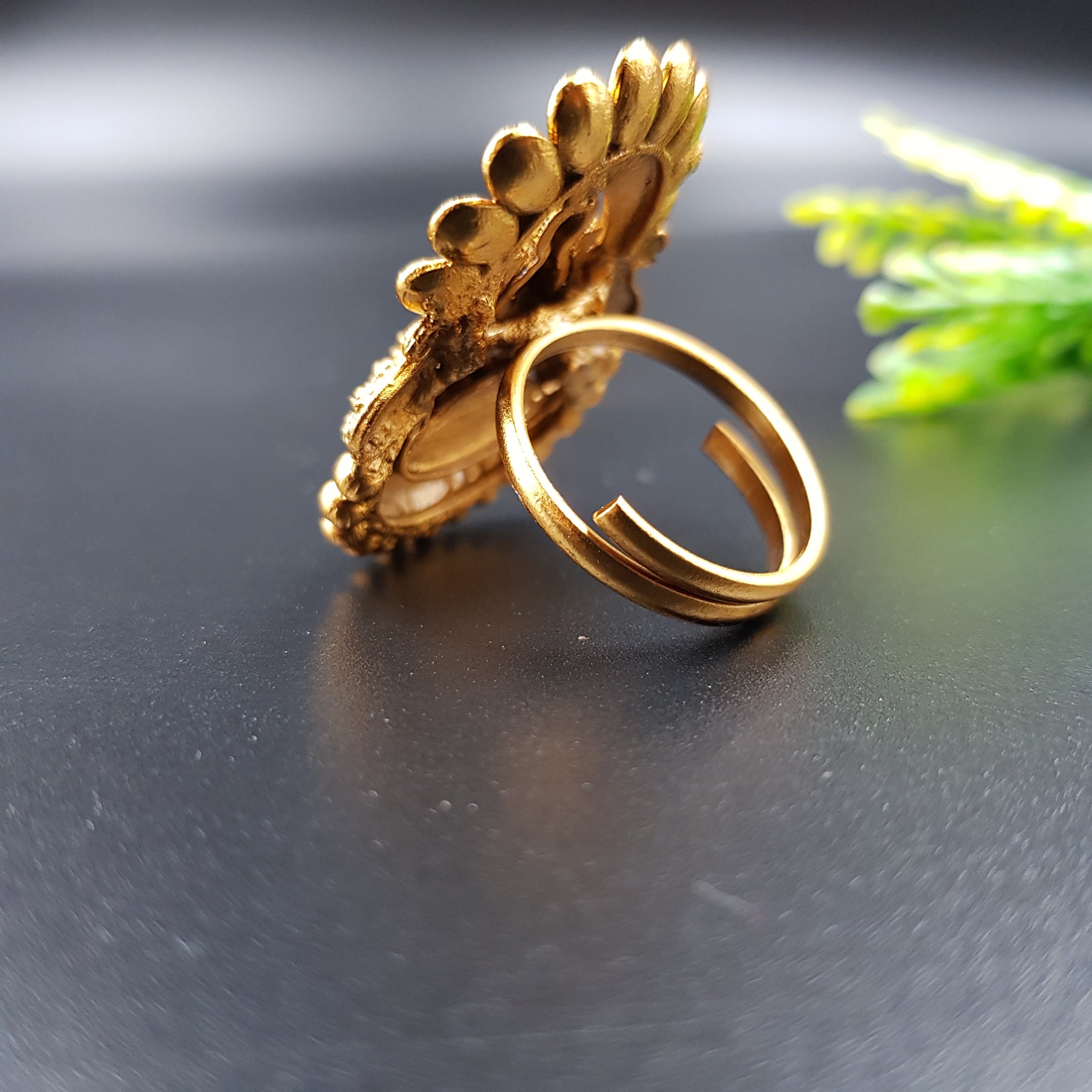 Antique Gold Finish Ring 10294-28