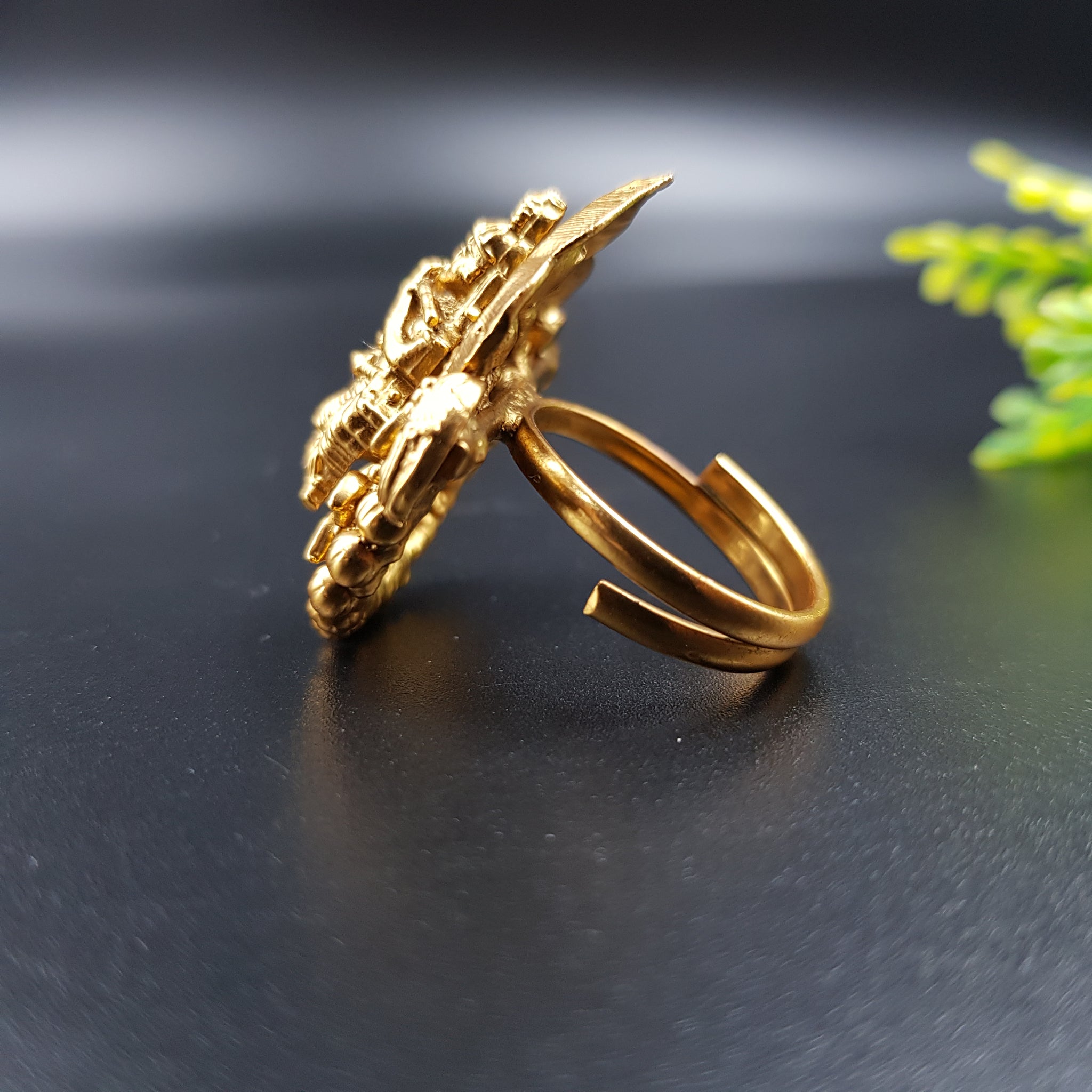 Antique Gold Finish Ring 10305-28