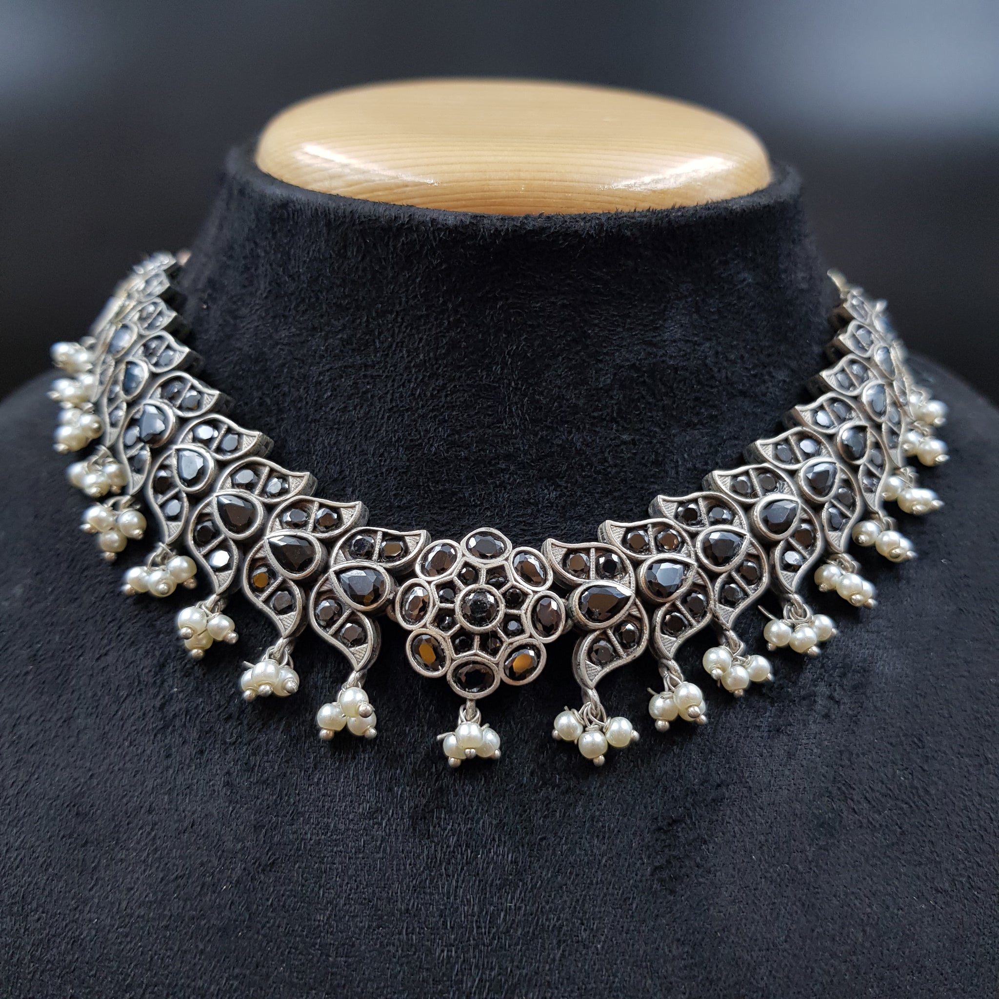 Oxidized Necklace Set Choker 10952-59