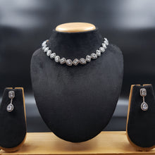 Round Neck Zircon/AD Necklace Set 10557-28