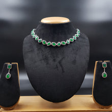 Round Neck Zircon/AD Necklace Set 10557-28