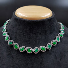 Round Neck Zircon/AD Necklace Set 10557-28