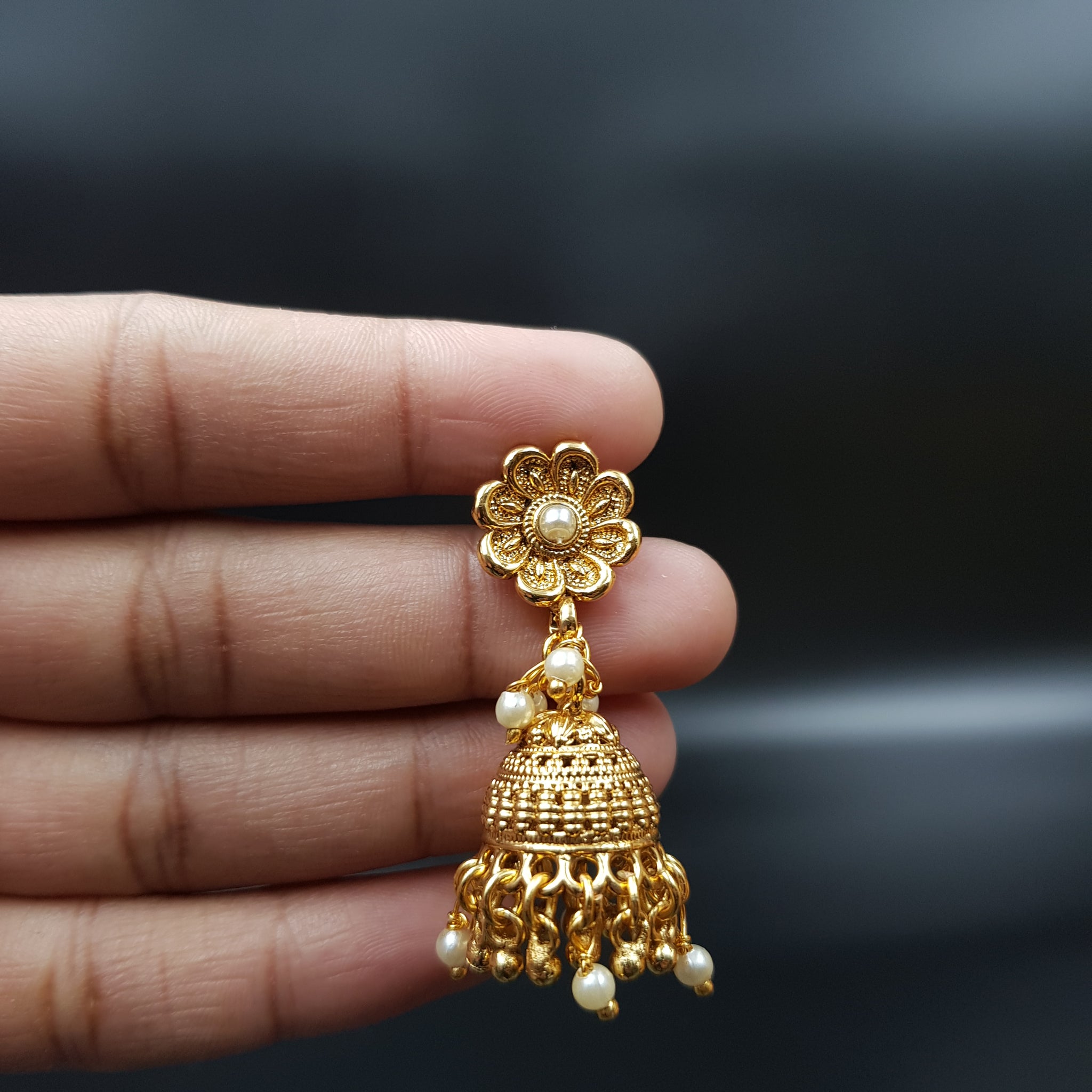 Gold Look Pearl Necklace Set 11006-21