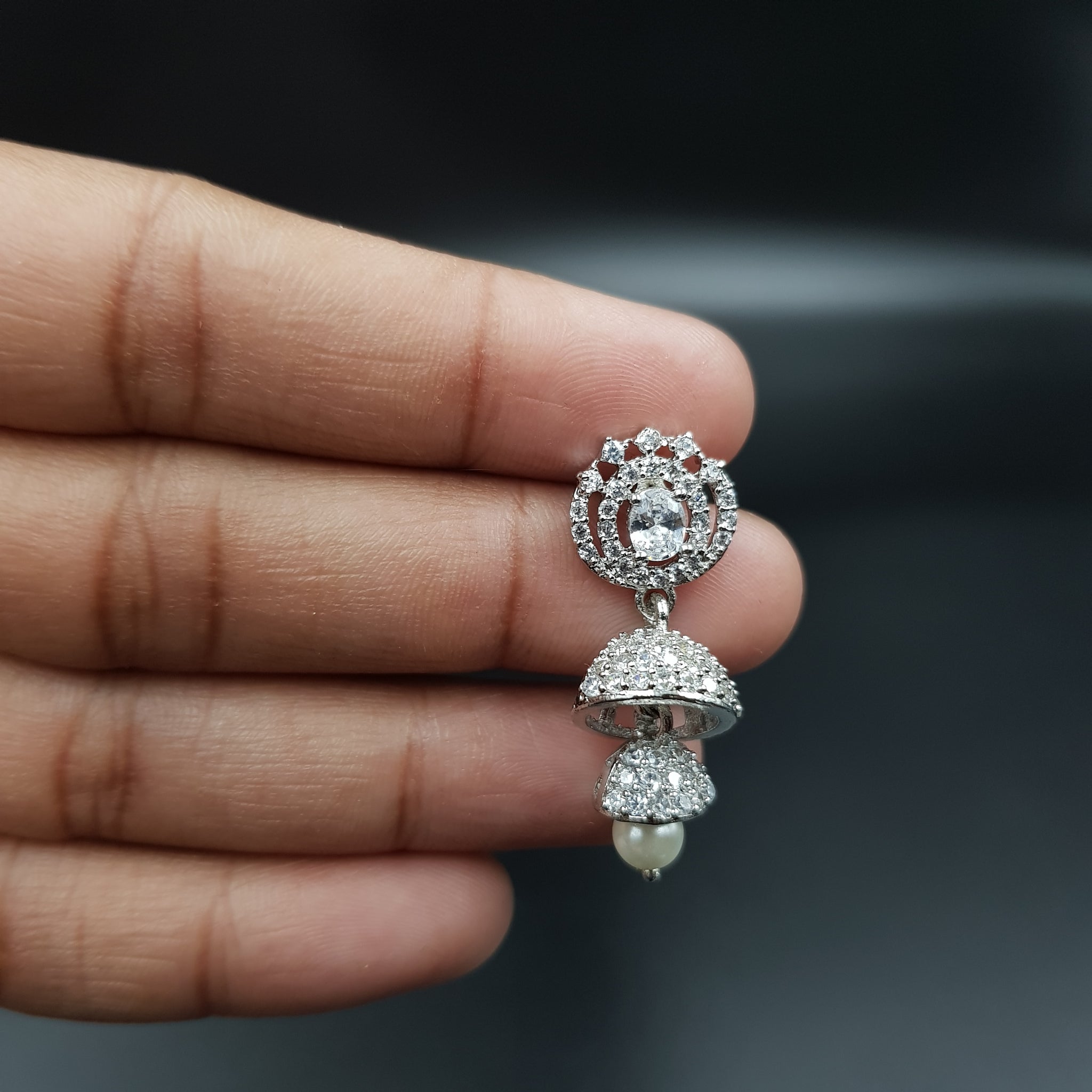 Jhumki Zircon/AD Earring 11187-33