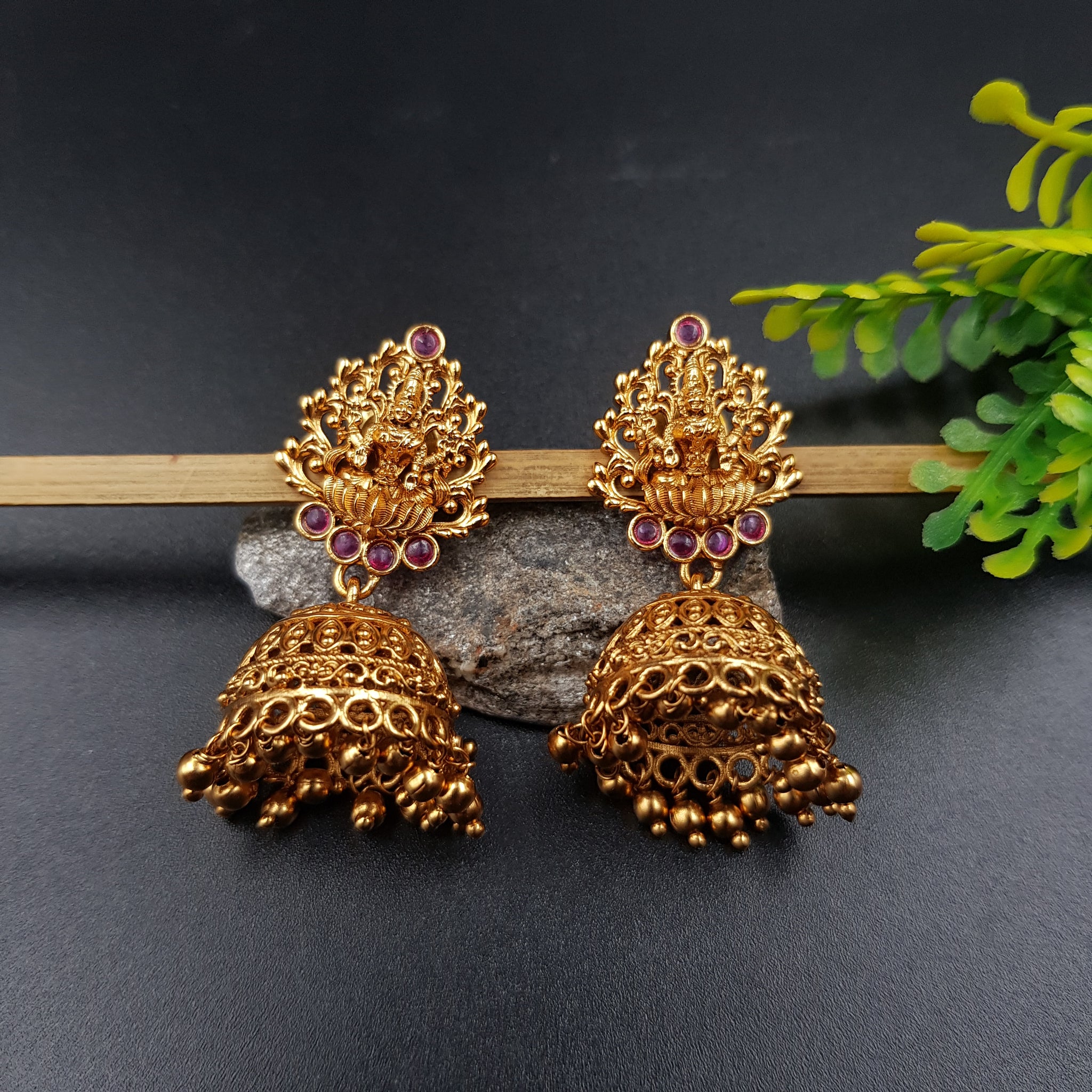 Jhumki Temple Earring 11166-33