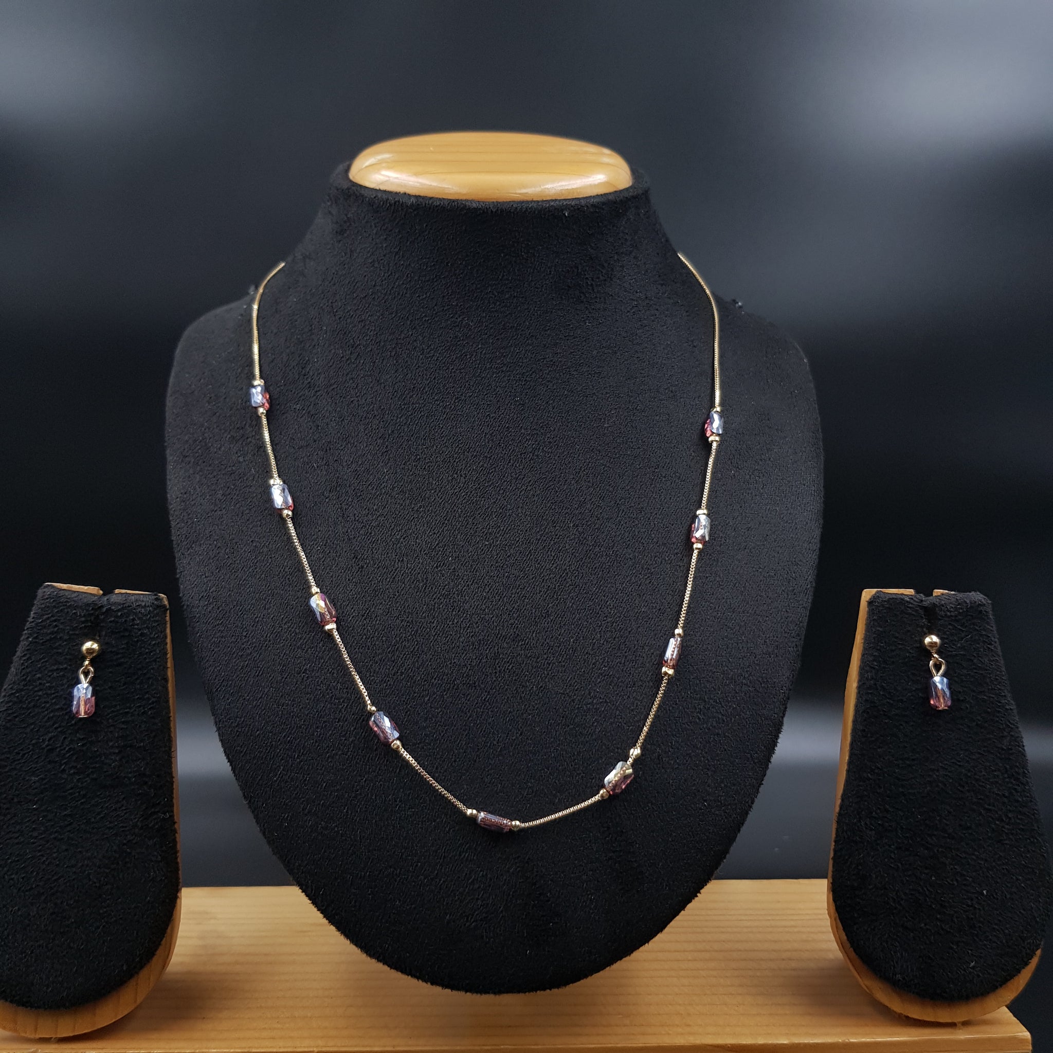Gold Pearl Necklace Set 11082-21