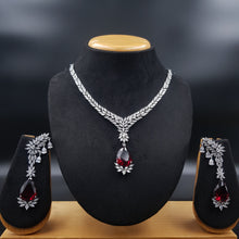Round Neck Zircon/AD Necklace Set 10804-69