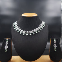 Round Neck Zircon/AD Necklace Set 10805-69