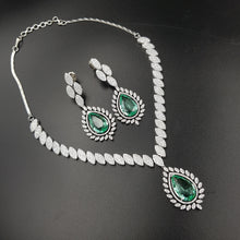 Round Neck Zircon/AD Necklace Set 10799-69