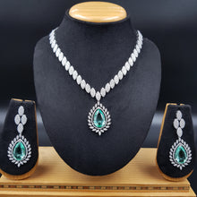 Round Neck Zircon/AD Necklace Set 10799-69