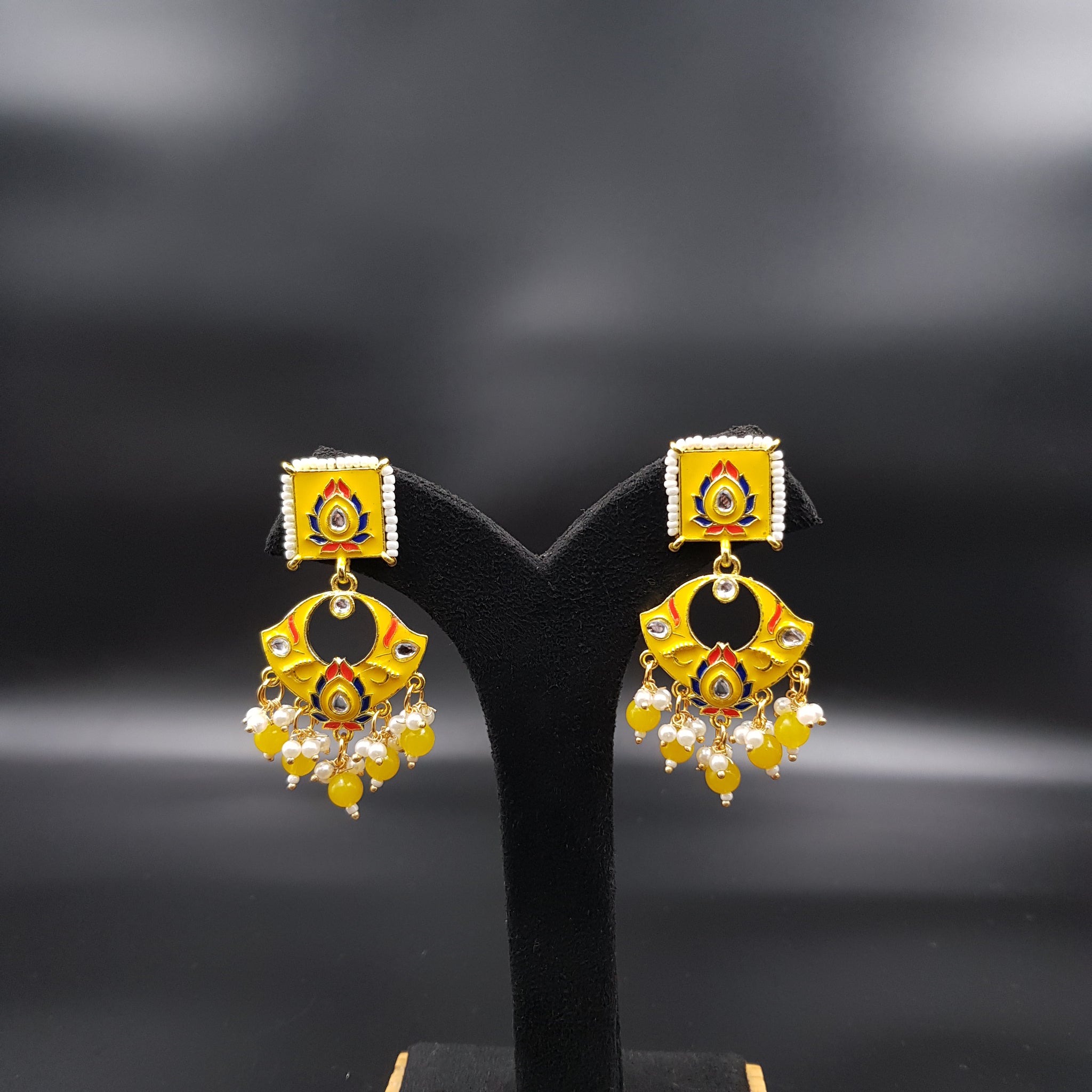 Meenakari Chandbali Fashion Earring 9910-R