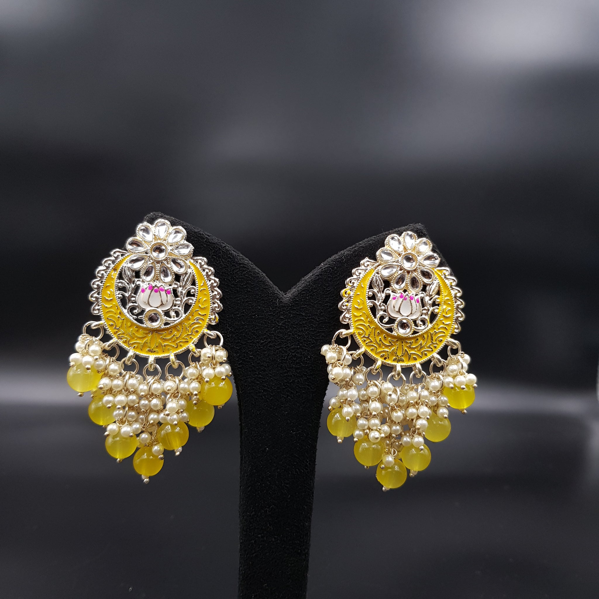 Meenakari Chandbali Fashion Earring 9876-R