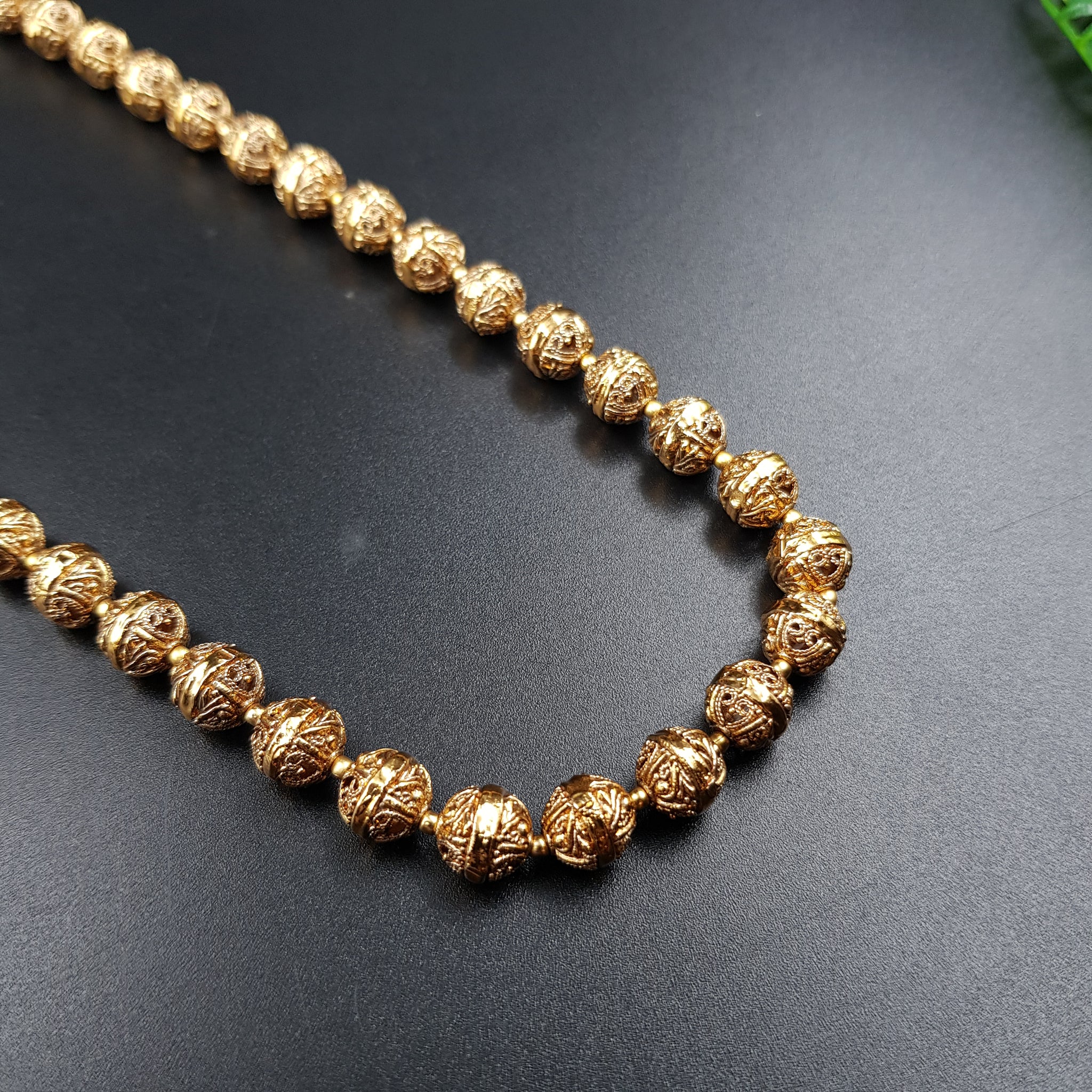 Gold Plated Pearl Necklace Set 18719