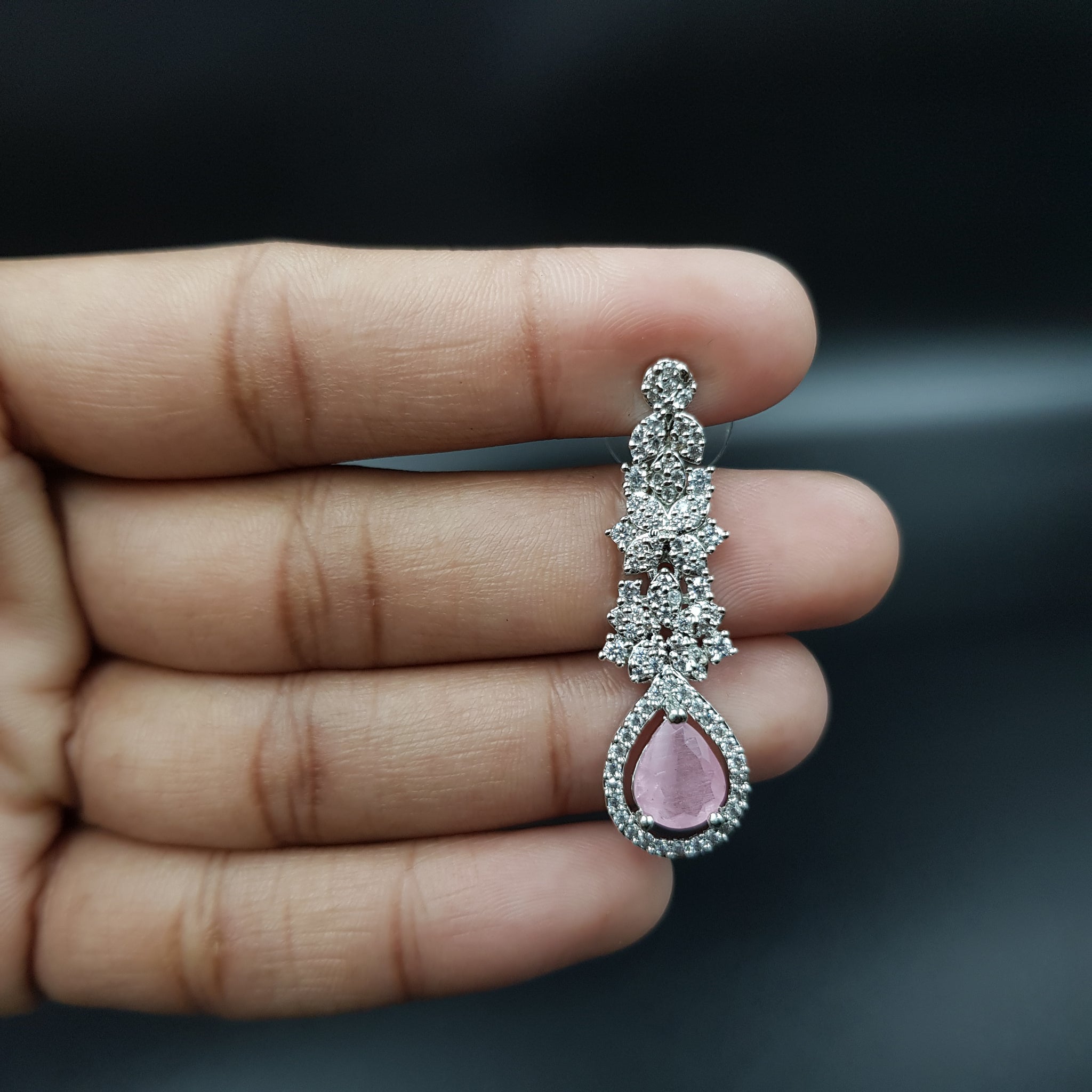 Round Neck Zircon/AD Necklace Set 9930-R