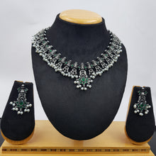 Round Neck Oxidized Necklace Set 9921-R