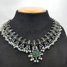 Round Neck Oxidized Necklace Set 9921-R