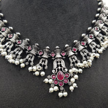 Round Neck Oxidized Necklace Set 9921-R