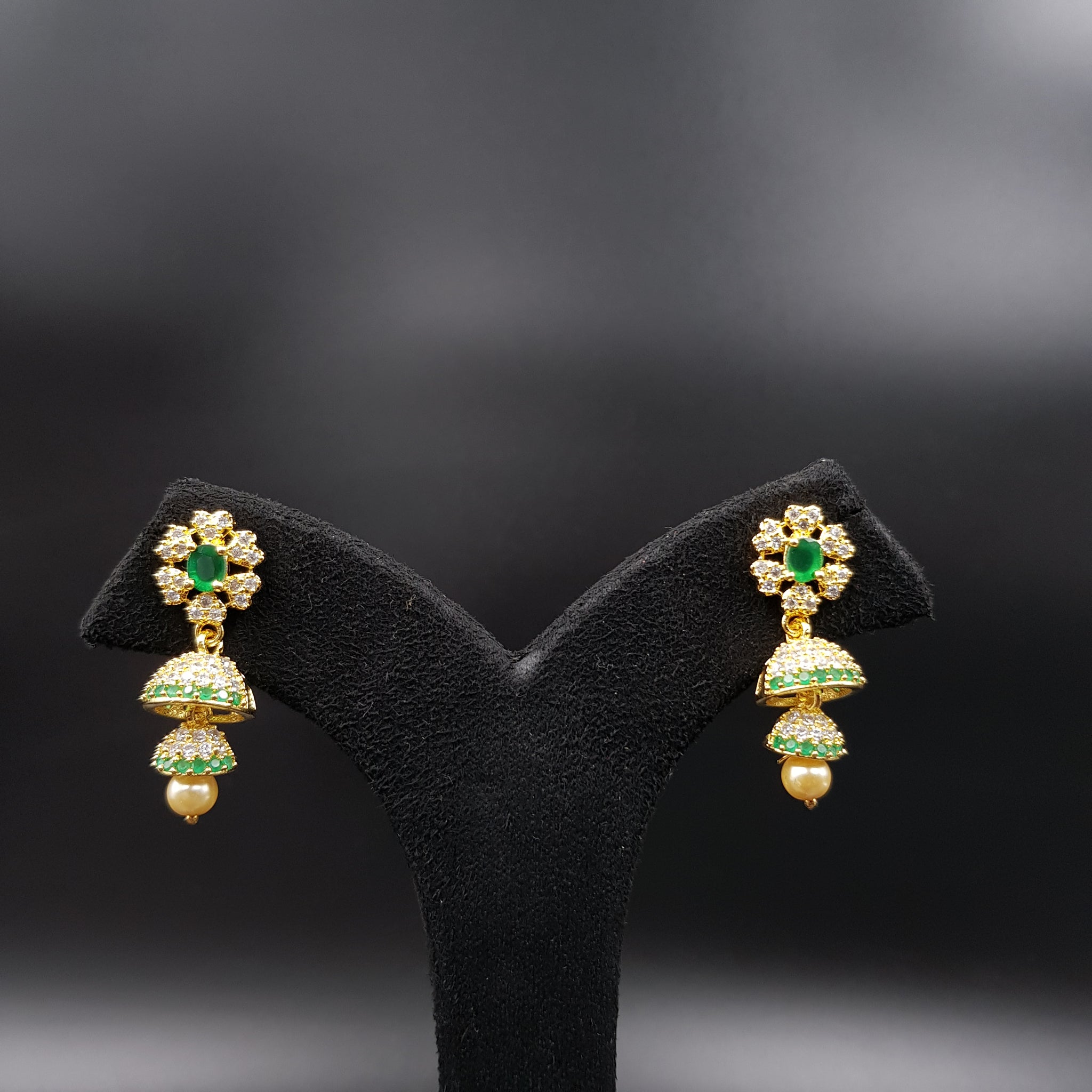 Jhumki Zircon/AD Earring 11180-33
