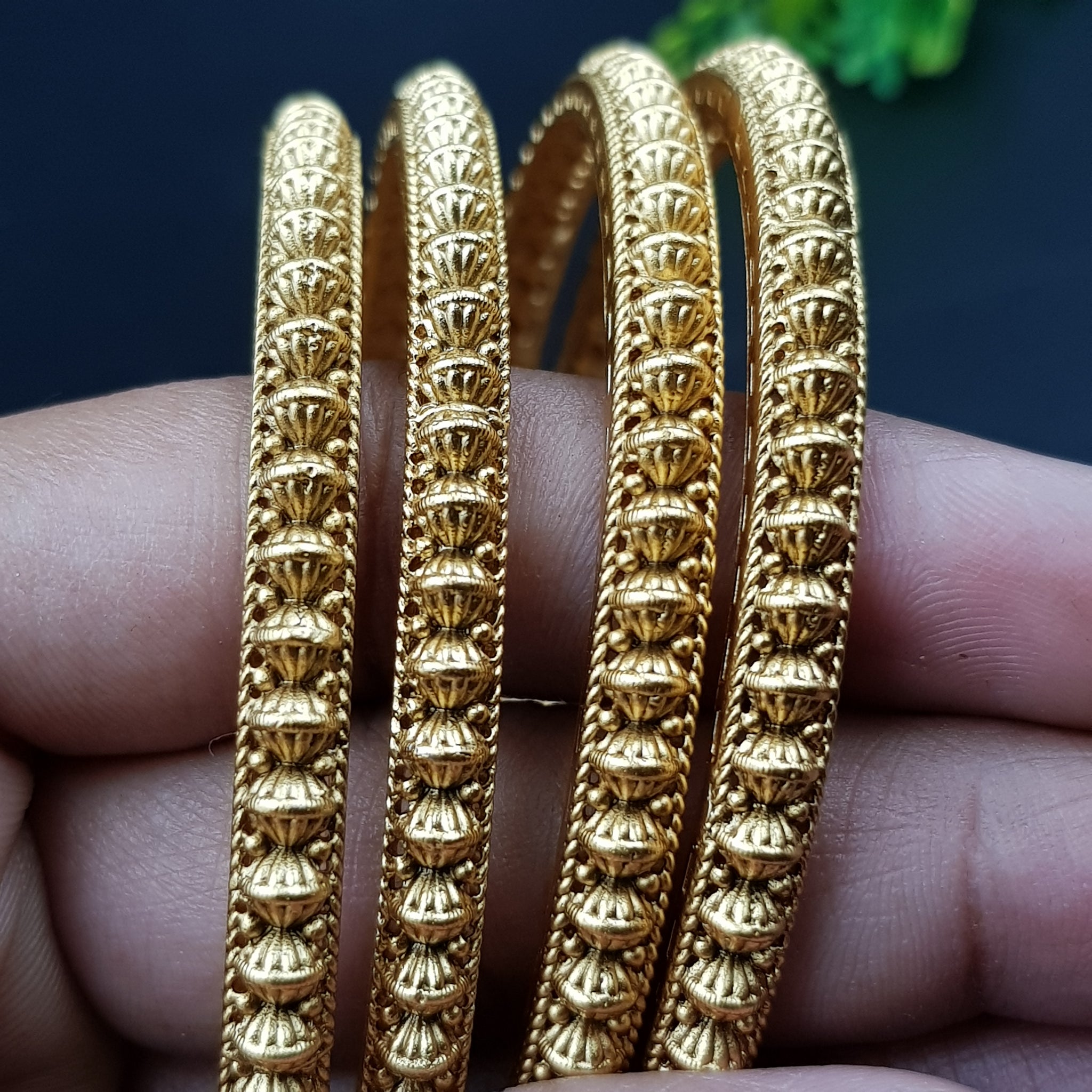 Antique Gold Finish Bangles/Kada 10210-28