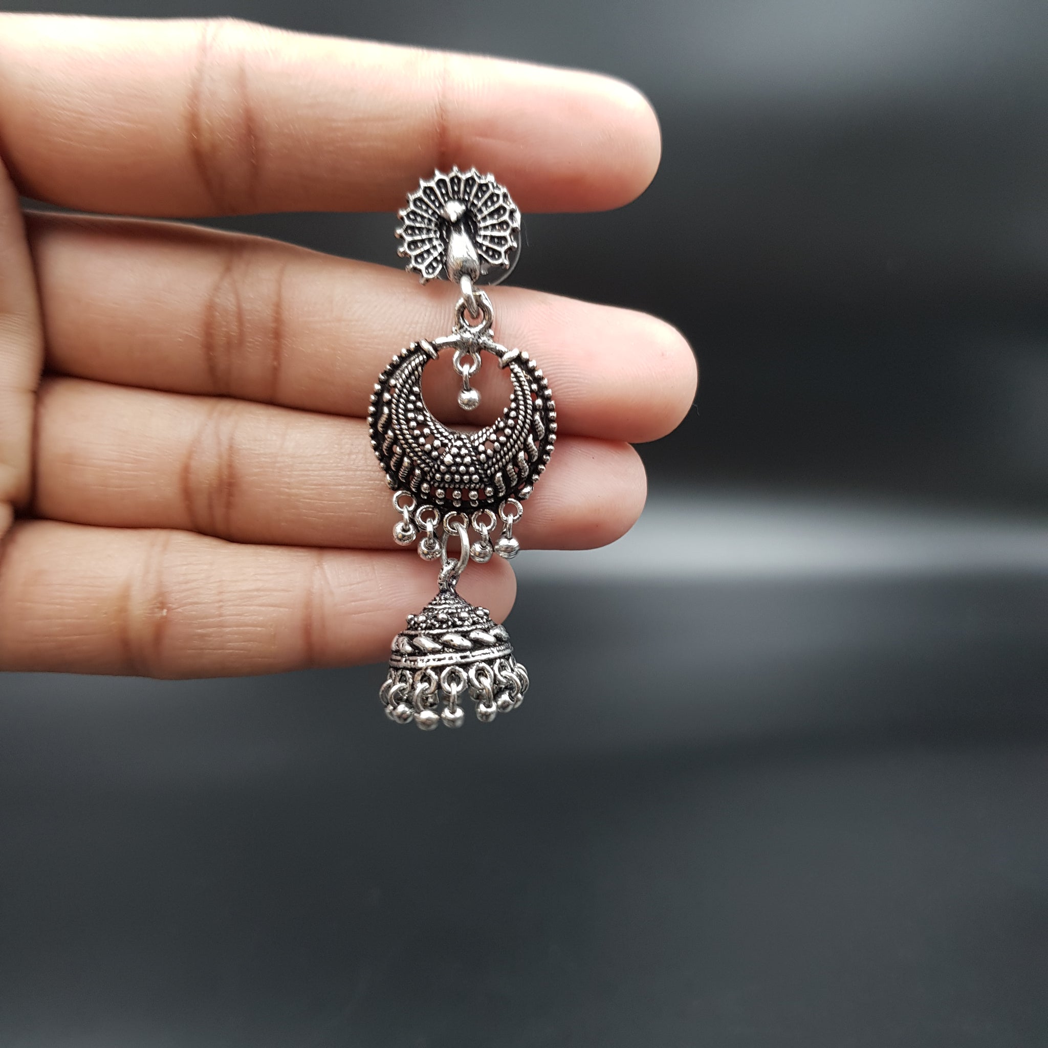 Jhumki Oxidized Earring 11295-28