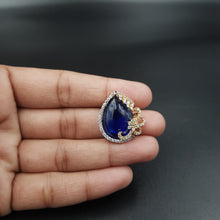 Blue Zircon/AD Pendant Set 13621-0692