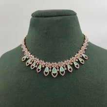 Mint Green Zircon/AD Necklace Set 13022-9727