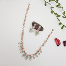 Mint Green Zircon/AD Necklace Set 13022-9727
