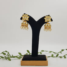 White Kundan Jhumki 6393