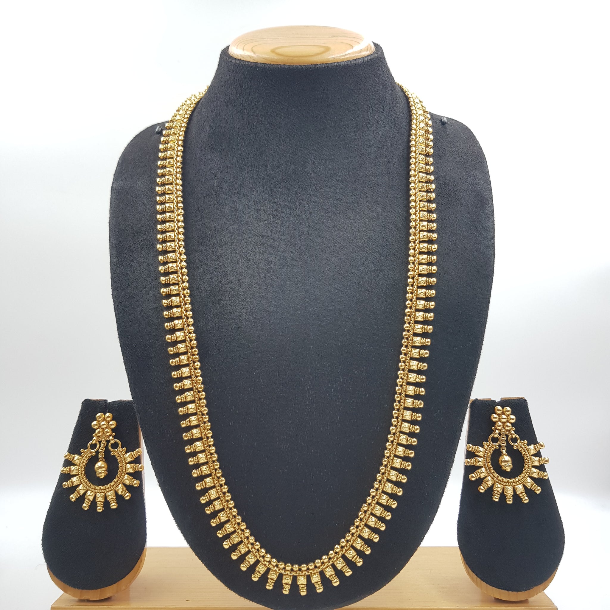 Long Neck Gold Look Necklace Set 7139-33