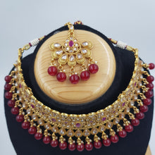 Ruby Gold Look Necklace Set 15632-2779