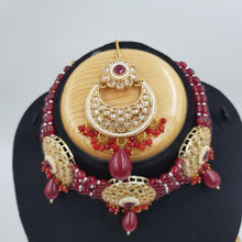 Ruby Gold Look Necklace Set