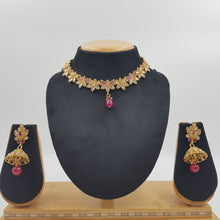 Ruby Gold Look Necklace Set