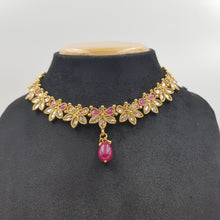 Ruby Gold Look Necklace Set