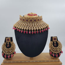 Ruby Gold Look Necklace Set 4982-9047