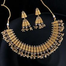 Gold Plated Round Necklace Set 5014-9079 - Dazzles Jewellery
