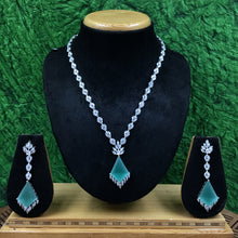 Round Neck Zircon/AD Necklace Set 16597-31