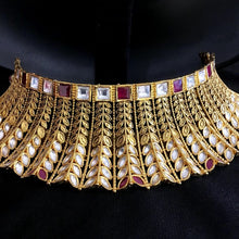 Antique Gold Finish Designer Bridal Kundan Choker Set 6494-1225 - Dazzles Jewellery